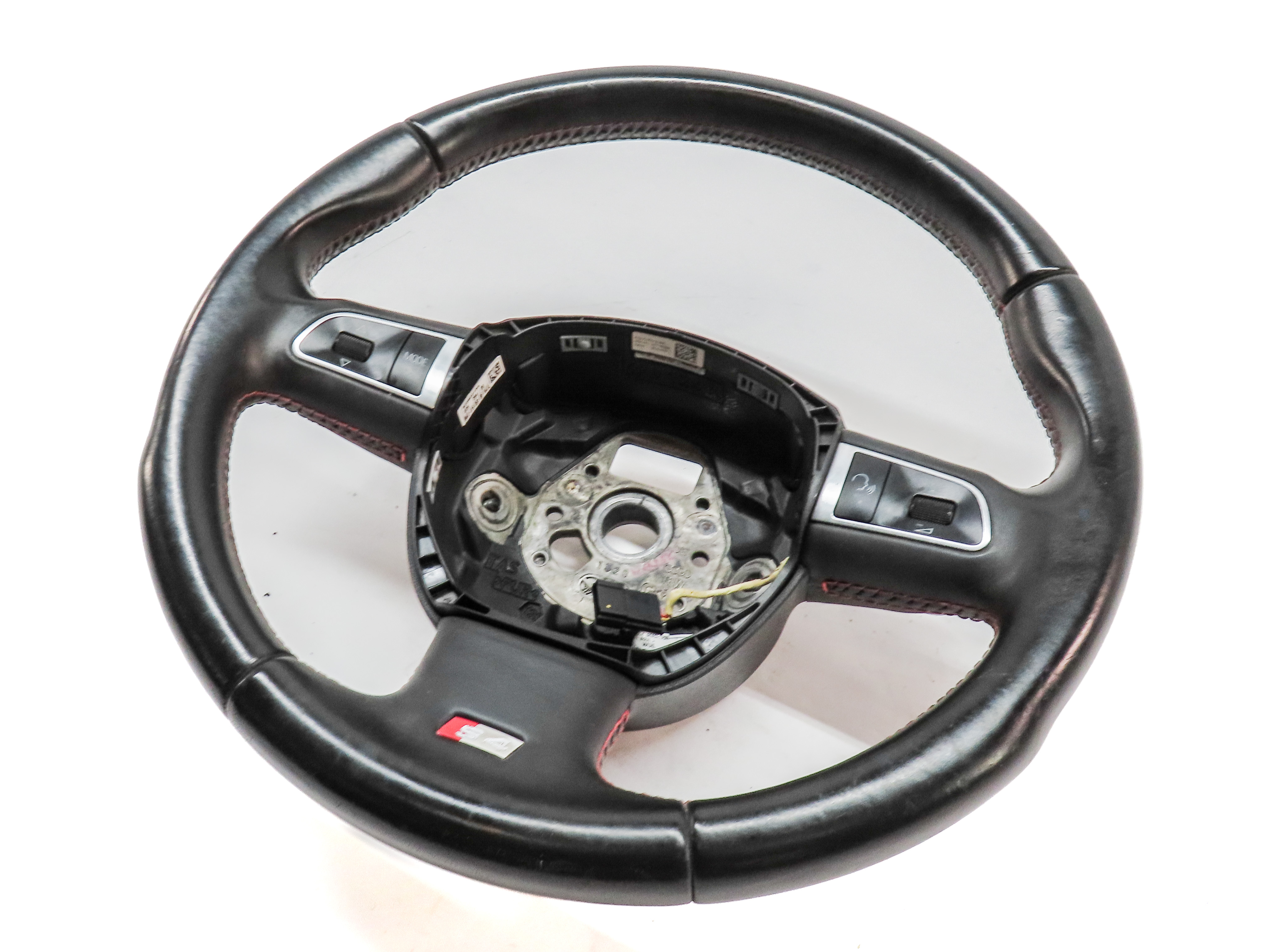 07-12 AUDI A4 S4 RS4 (B8 8K) 3 SPOKE SPORT STEERING WHEEL w/ SHIFT PADDLES BLACK — exact item pictured